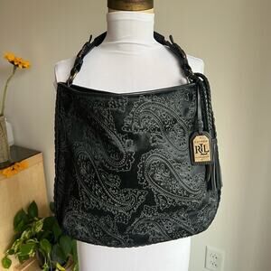 LIMITED EDITION BLACK PERFORATED CALF HAIR RALPH LAUREN RLL BAG